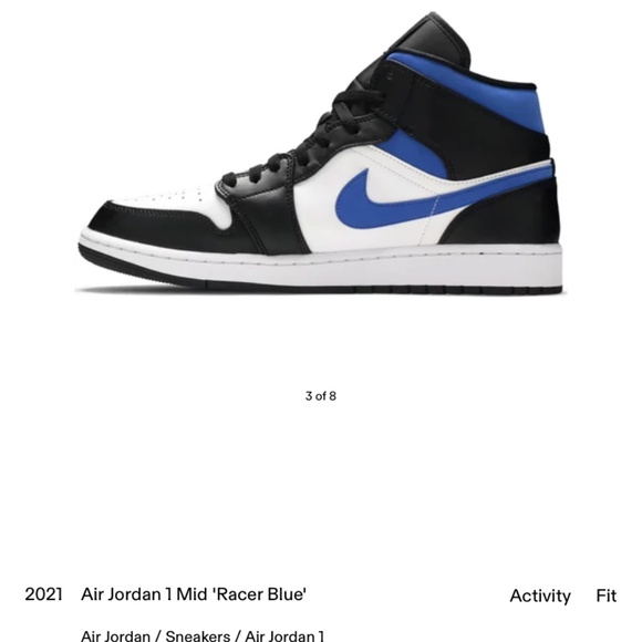 Air Jordan 1 Mid ‘Racer Blue’ - Picture 2 of 6
